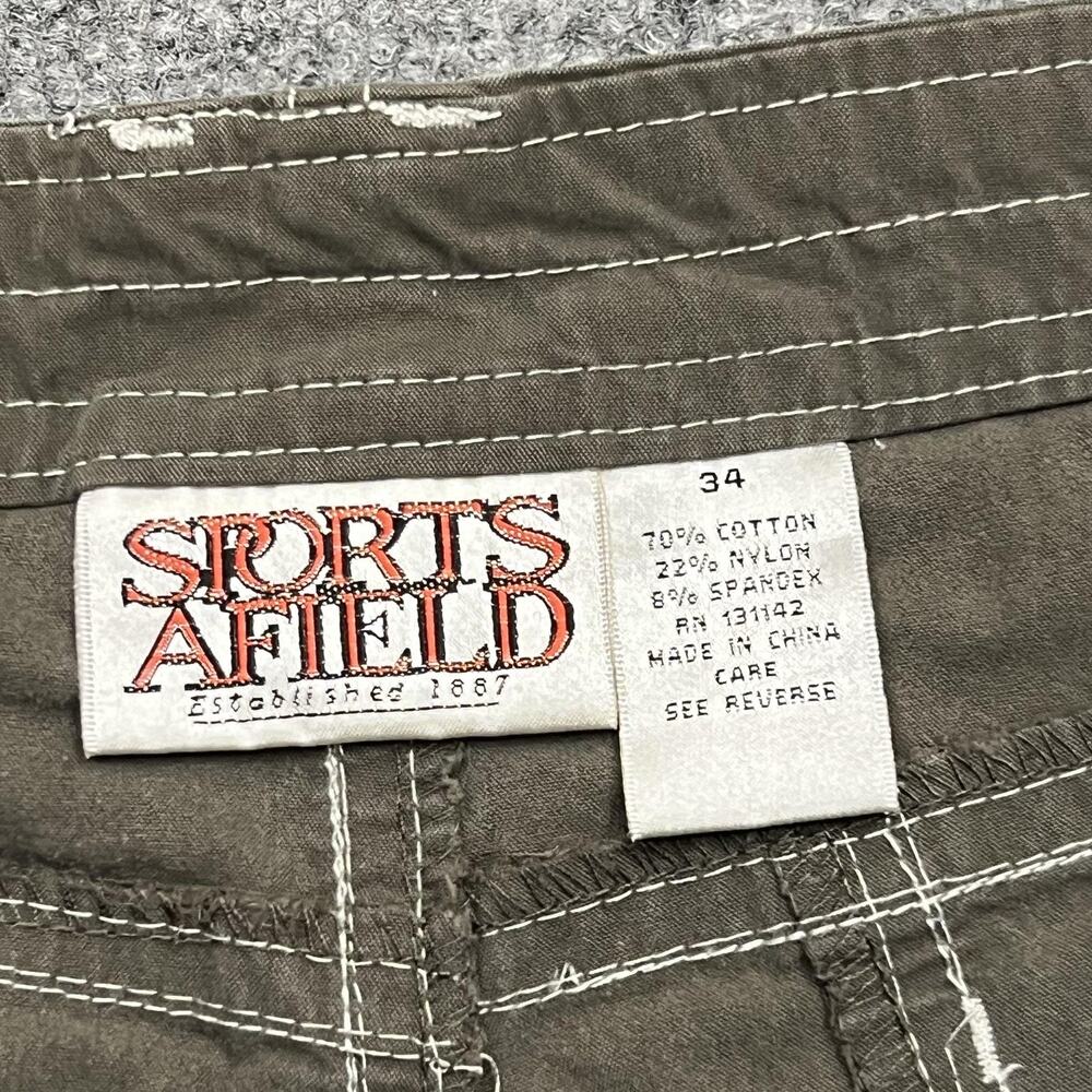 Sports Afield Shorts Mens 34 Brown Outdoor Utility Stretch Casual Hiking Comfort - Picture 3 of 5